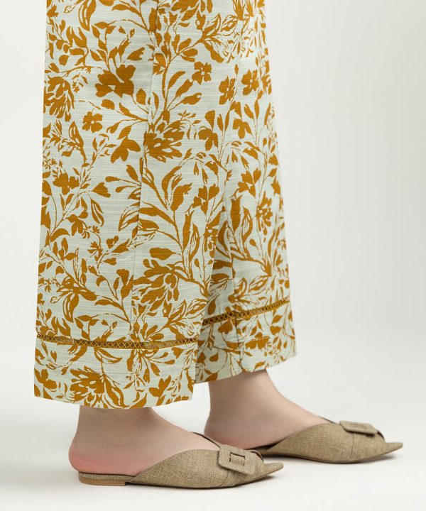 Printed Khaddar Straight Pants - 图片 2