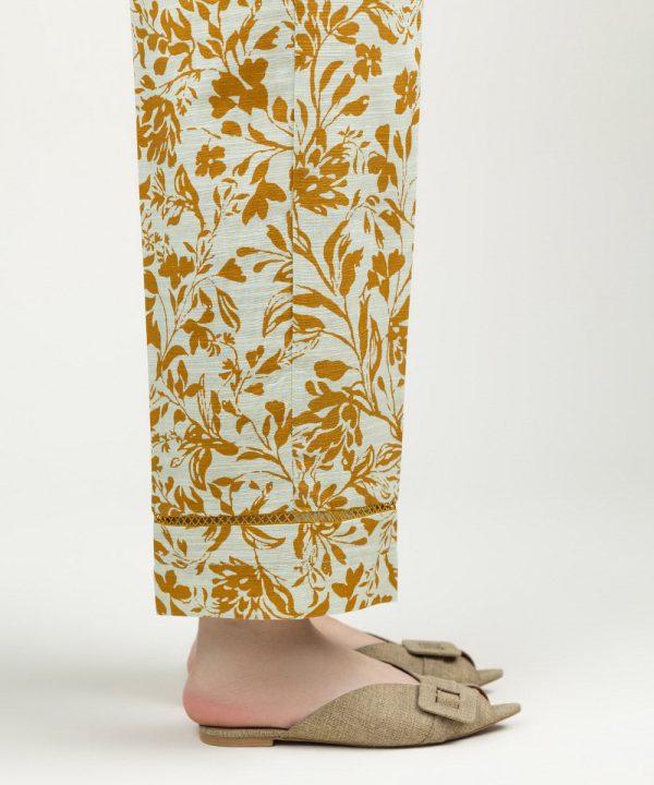 Printed Khaddar Straight Pants - 图片 3