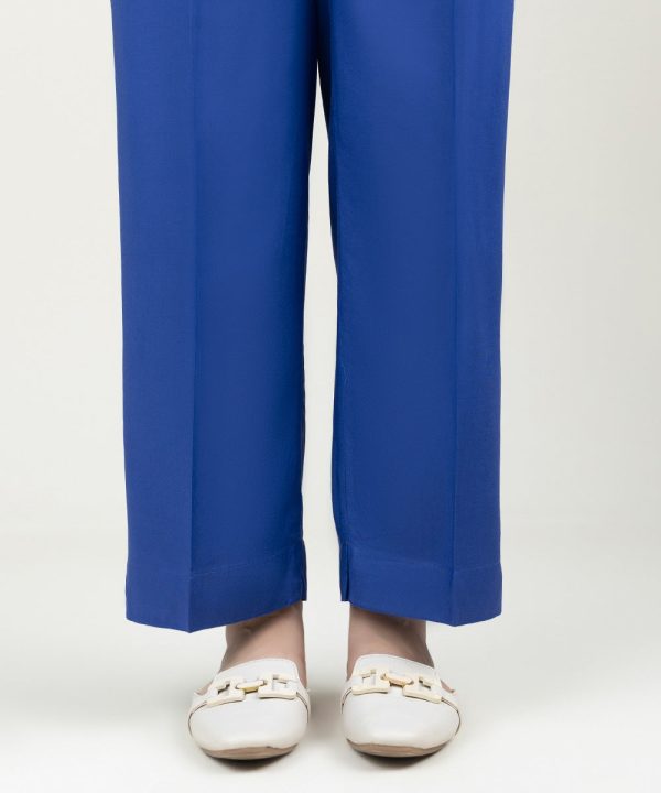 Solid Linen Straight Pants - 图片 2