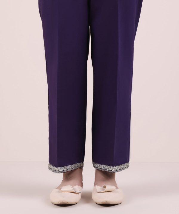 Embroidered Cambric Straight Pants - 图片 3