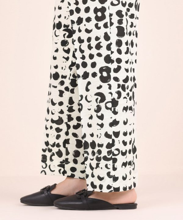 Printed Khaddar Straight Pants - 图片 2