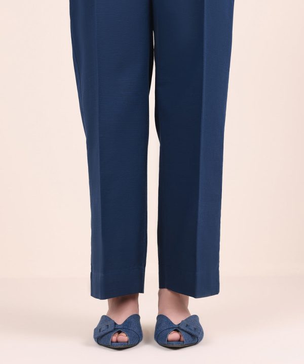 Solid Khaddar Straight Pants - 图片 3