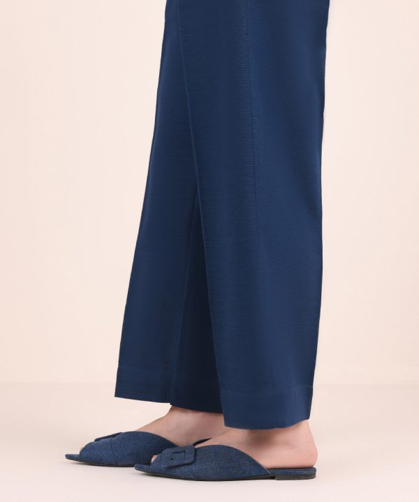 Solid Khaddar Straight Pants - 图片 2