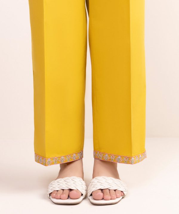 Embroidered Cambric Straight Pants - 图片 4