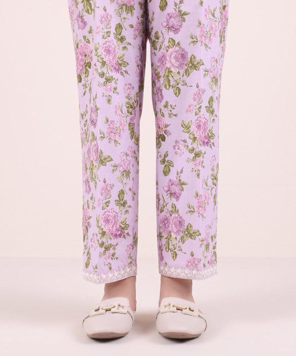 Embroidered Cambric Straight Pants