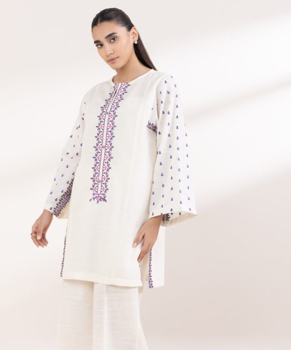 Embroidered Light Khaddar Shirt