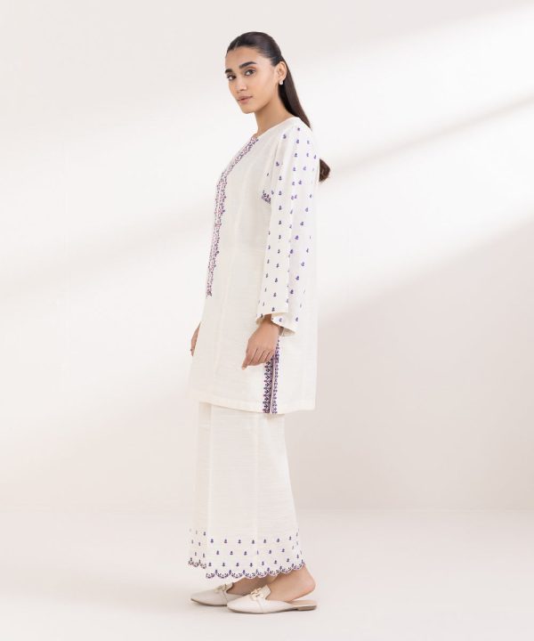 Embroidered Light Khaddar Shirt - 图片 3