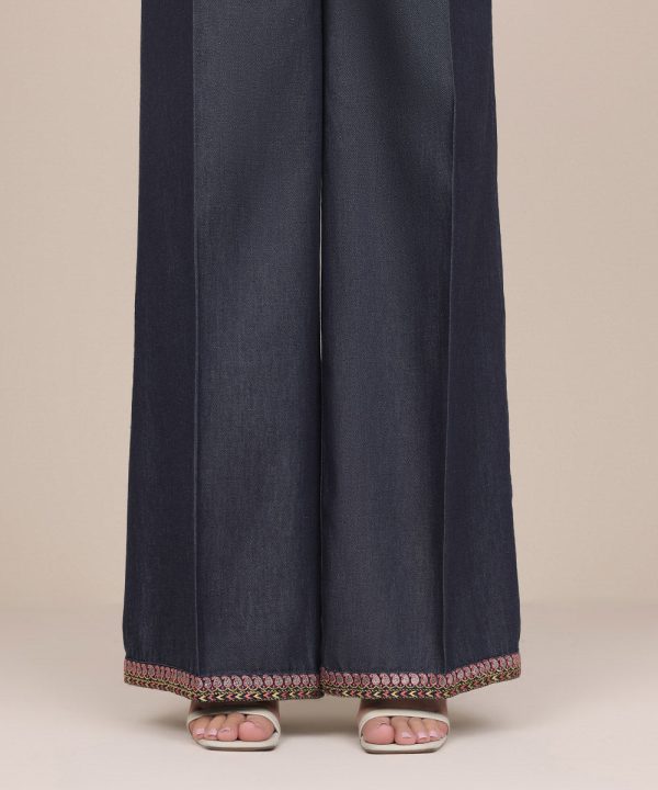 Embroidered Denim Culottes - 图片 4