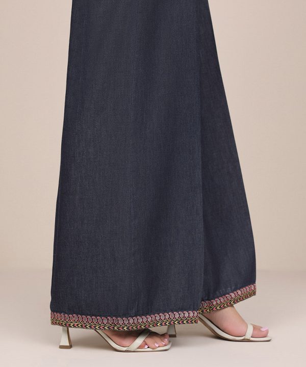 Embroidered Denim Culottes - 图片 2