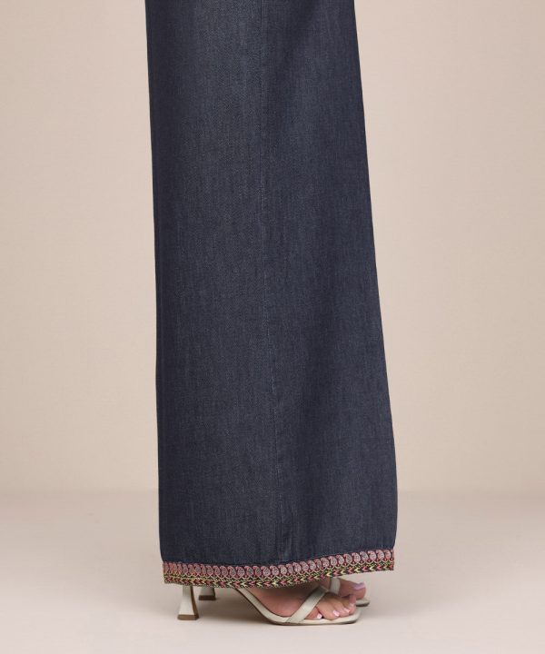 Embroidered Denim Culottes - 图片 3