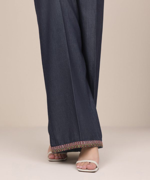 Embroidered Denim Culottes