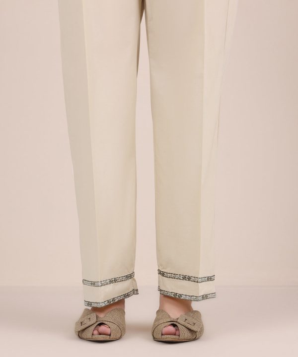 Embroidered Cambric Straight Pants - 图片 3