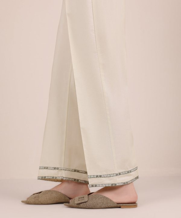 Embroidered Cambric Straight Pants - 图片 2