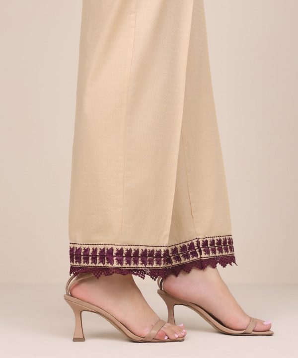 Embroidered Straight Pants - 图片 2