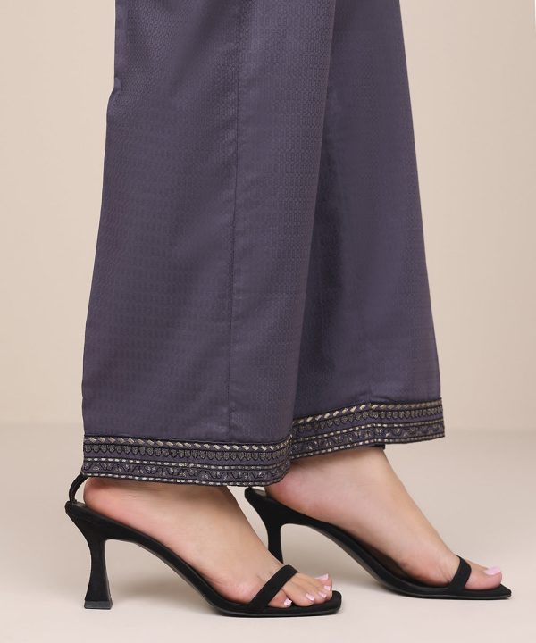 Embroidered Dobby Straight Pants - 图片 2