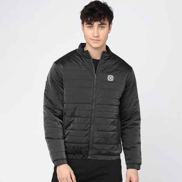 Burnt Soul Men's X Embroidered Design Puffer Jacket - 图片 7