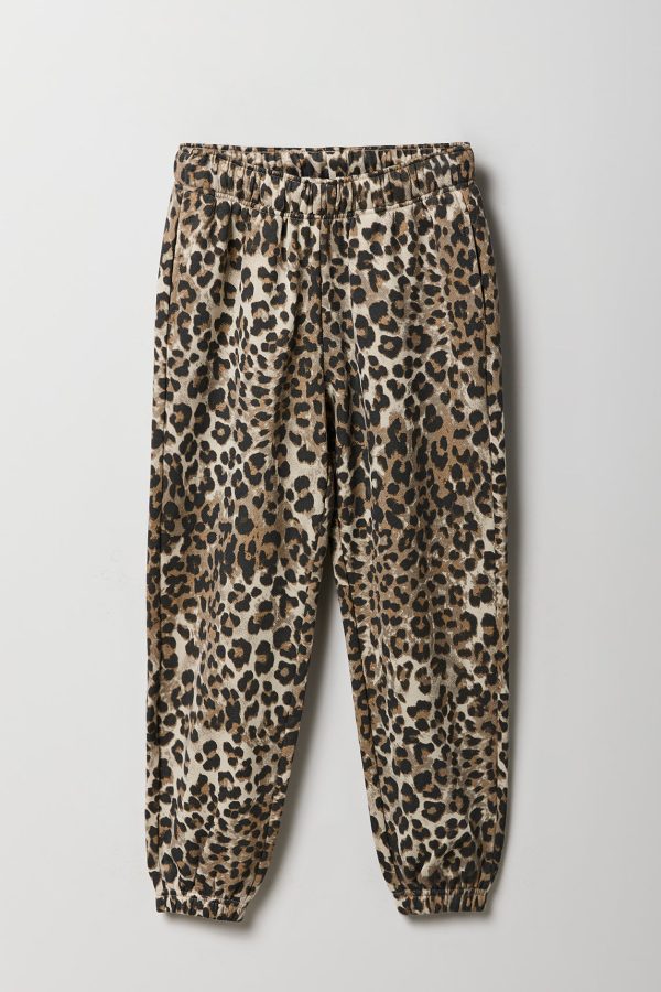 Girls Cheetah Print Fleece Jogger