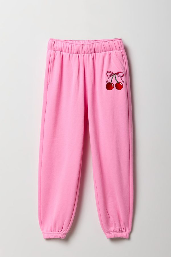 Girls Embroidered Fleece Jogger - 图片 7