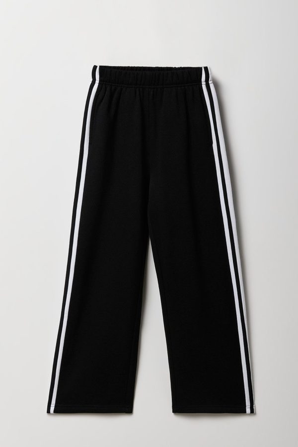 Girls Side Striped Wide Leg Fleece Sweatpant - 图片 3