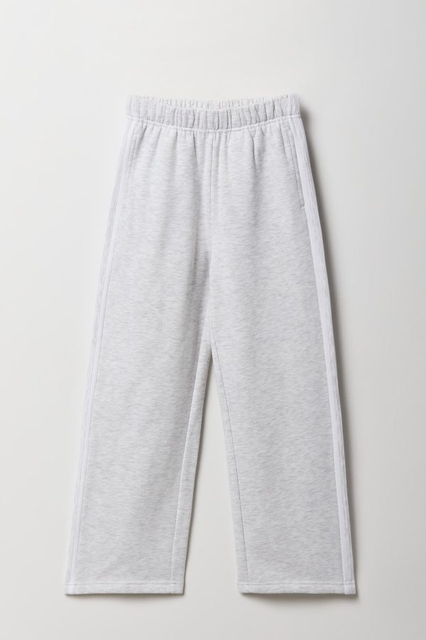 Girls Side Striped Wide Leg Fleece Sweatpant - 图片 5