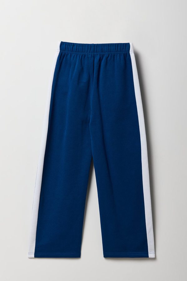 Girls Side Striped Wide Leg Fleece Sweatpant - 图片 2