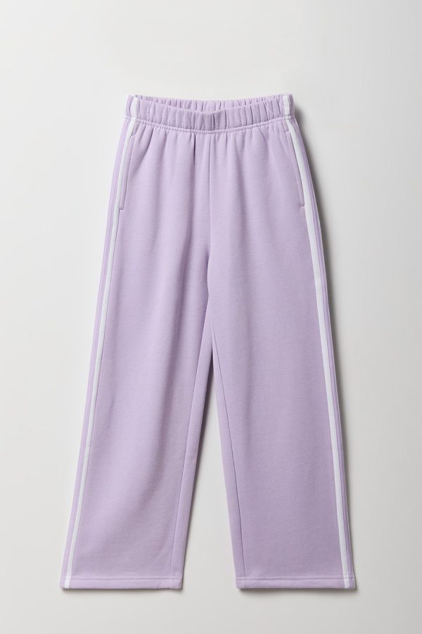 Girls Side Striped Wide Leg Fleece Sweatpant - 图片 7