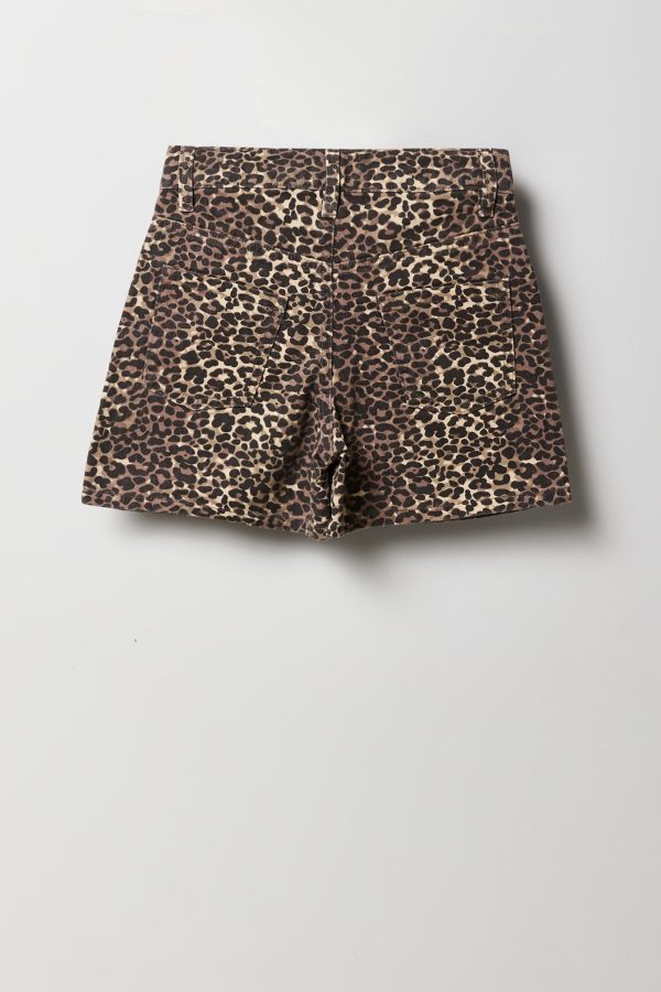 Girls Cheetah Denim Skort - 图片 2