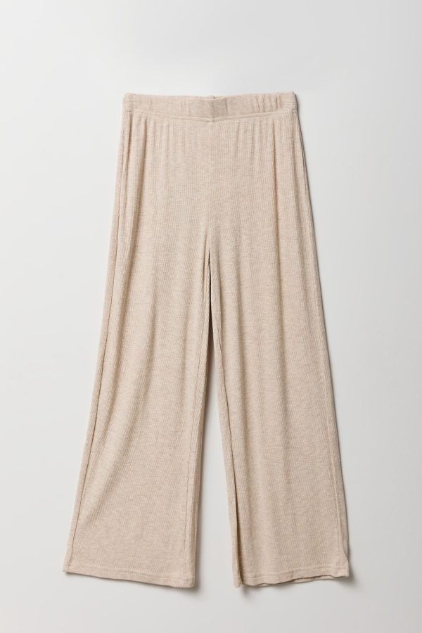 Girls Ribbed Wide Leg Pant