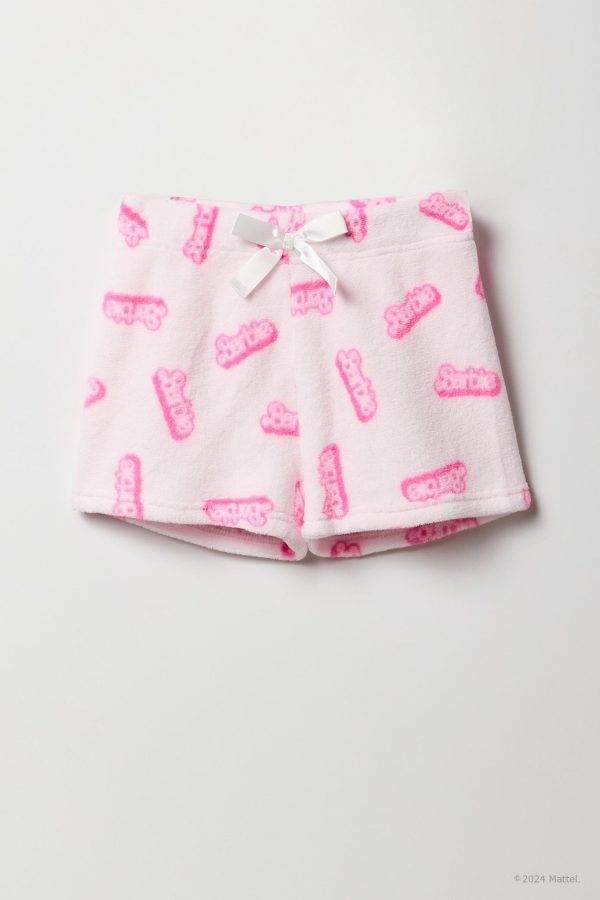 Barbie Girls T-Shirt & Plush Short 2 Piece Pajama Set - 图片 9