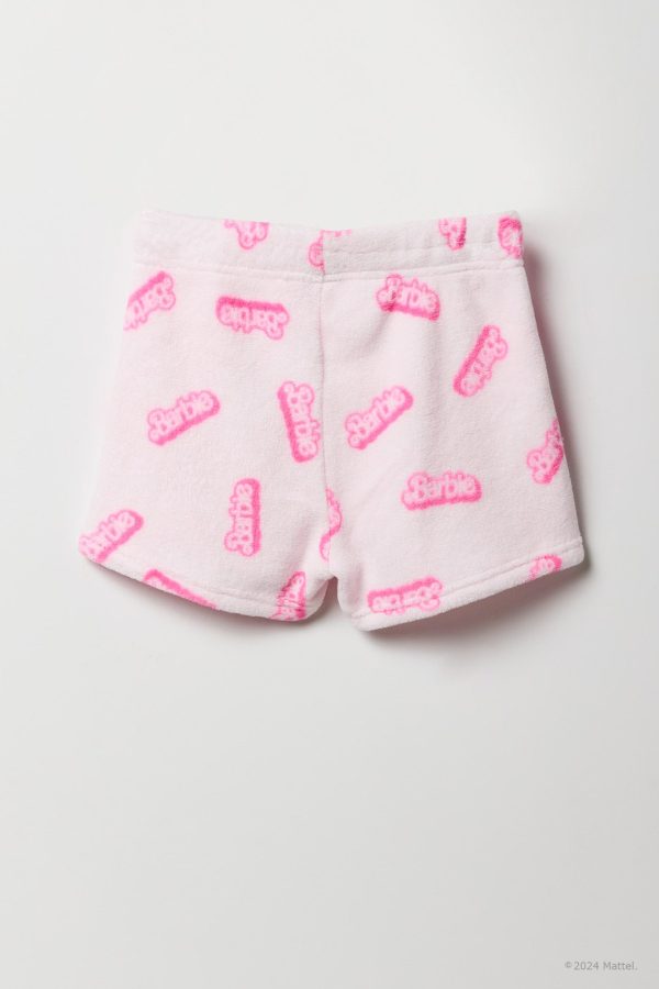 Barbie Girls T-Shirt & Plush Short 2 Piece Pajama Set - 图片 10