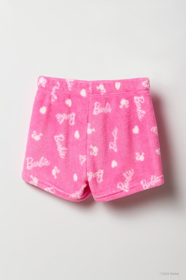 Barbie Girls T-Shirt & Plush Short 2 Piece Pajama Set - 图片 5