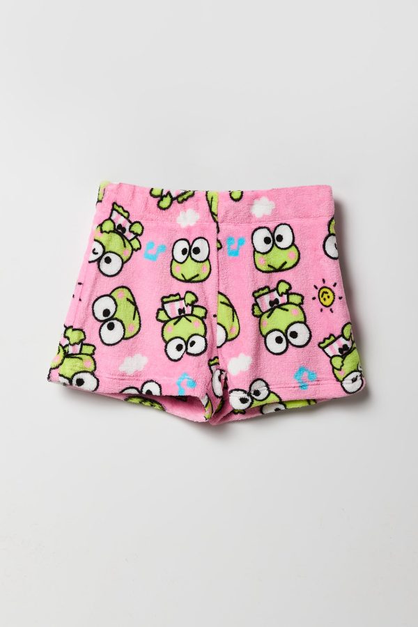 Girls Keroppi T-Shirt & Plush Short 2 Piece Pajama Set - 图片 4