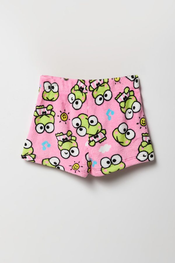 Girls Keroppi T-Shirt & Plush Short 2 Piece Pajama Set - 图片 5