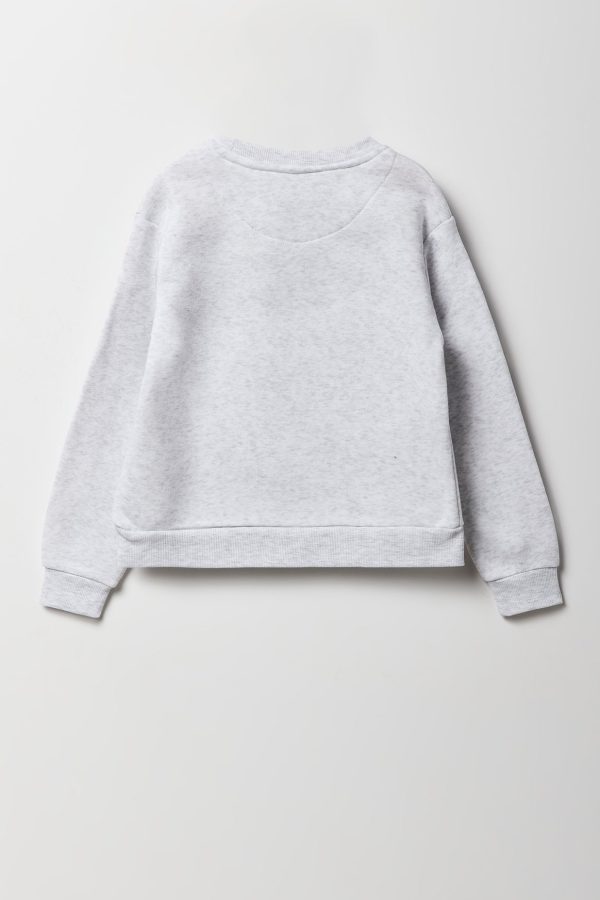 Girls Stitch Bubble Letters Graphic Fleece Sweatshirt - 图片 2