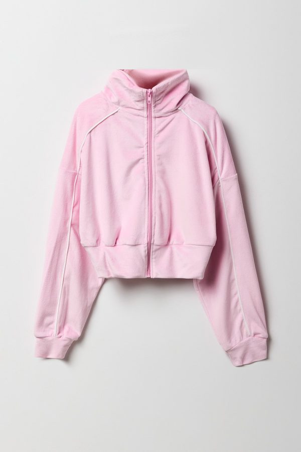 Girls Velour Zip-Up Jacket