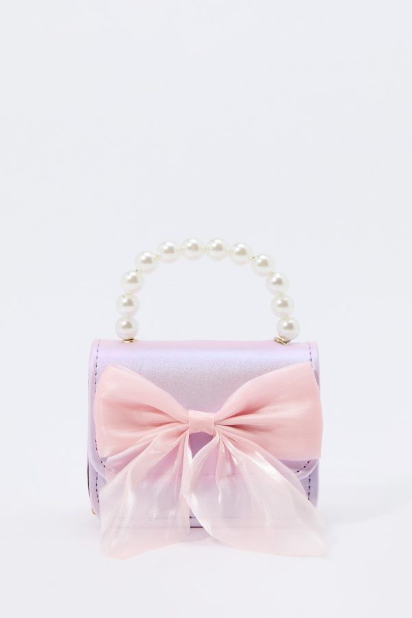 Girls Faux Pearl Handle Crossbody Purse - 图片 2