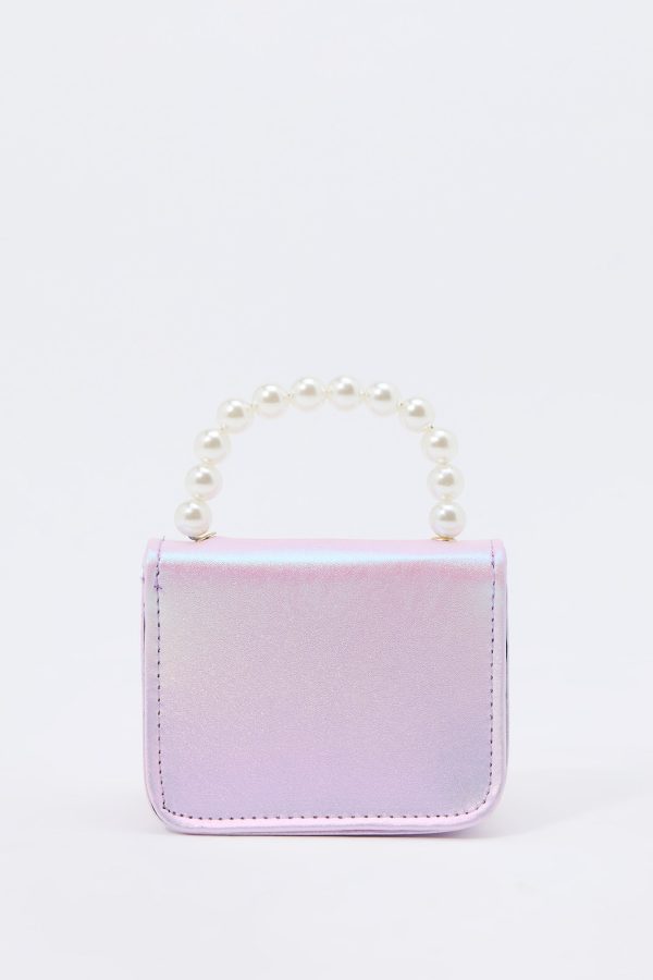 Girls Faux Pearl Handle Crossbody Purse - 图片 3