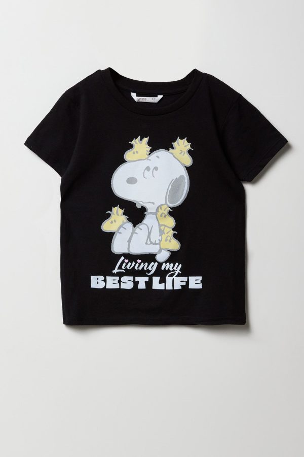 Girls Snoopy Best Life Graphic T-Shirt