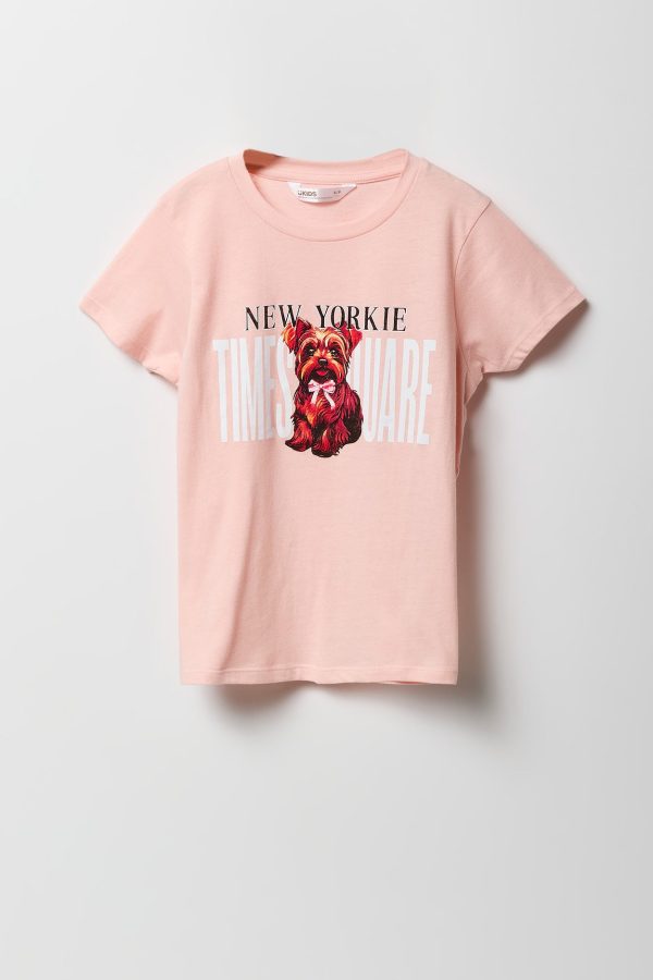 Girls New Yorkie Graphic T-Shirt