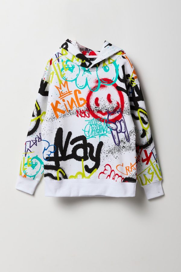 Boys Graffiti Print Hoodie