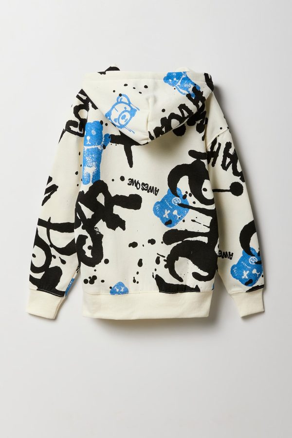 Boys Graffiti Print Hoodie - 图片 4