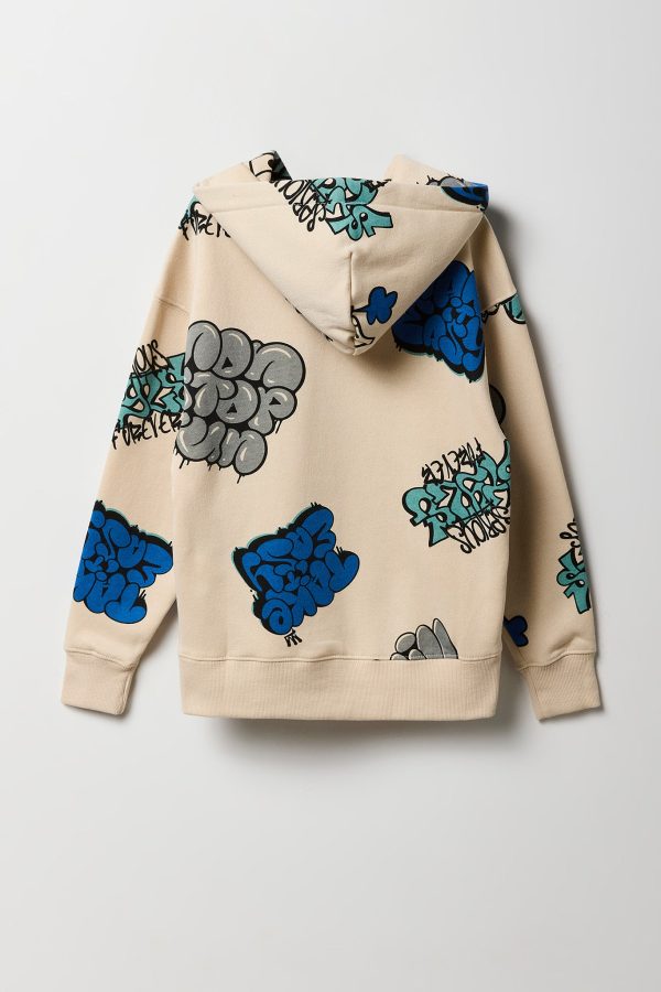 Boys Graffiti Print Hoodie - 图片 6