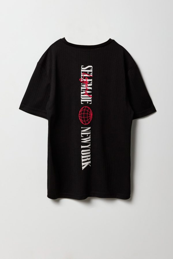 Boys Textured Brooklyn Graphic T-Shirt - 图片 2