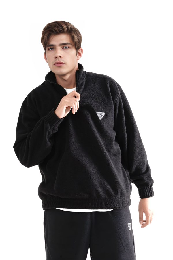 BHM Men's Polar Fleece Oversized Quarter Zipper Sweatshirt - 图片 5