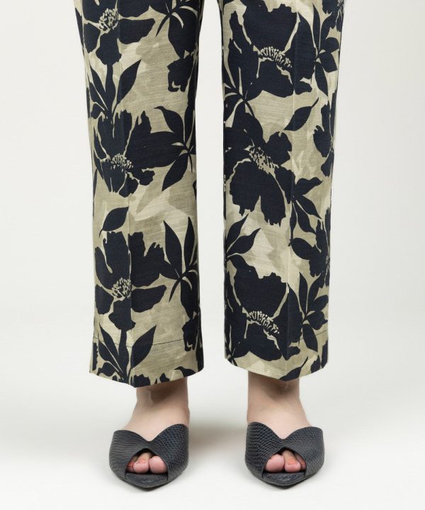 Printed Khaddar Straight Pants - 图片 4