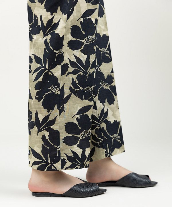 Printed Khaddar Straight Pants - 图片 2