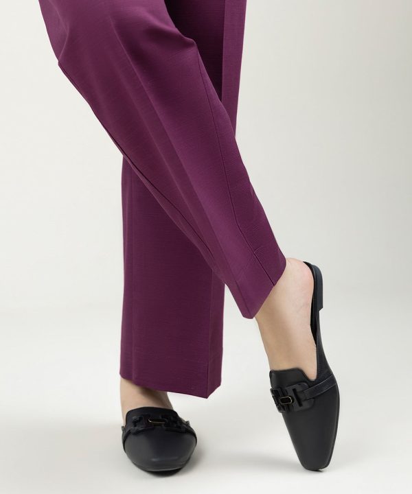 Solid Khaddar Straight Pants - 图片 3