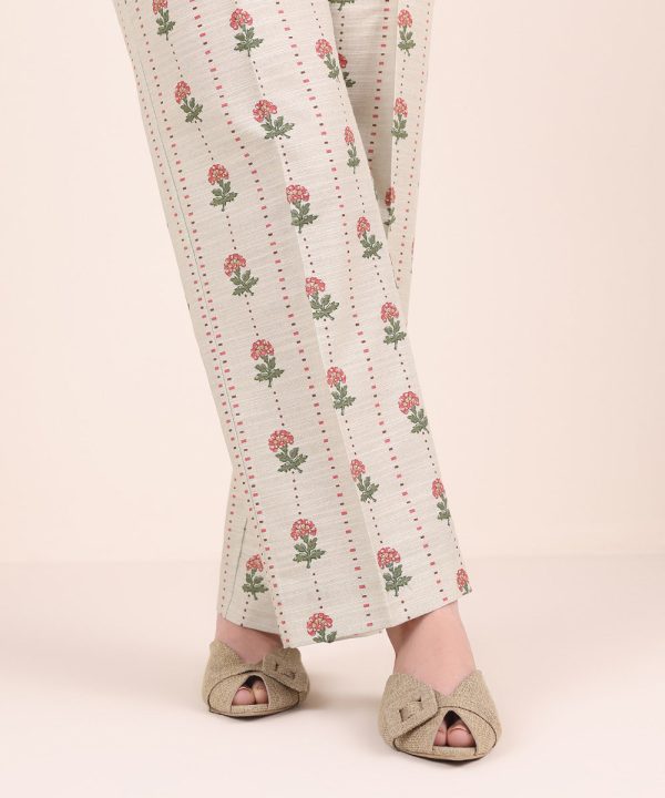 Printed Khaddar Straight Pants