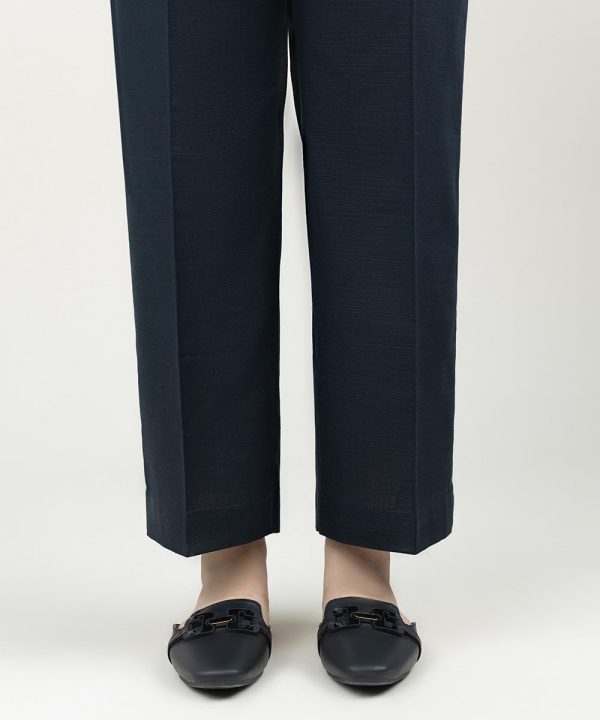 Solid Khaddar Straight Pants - 图片 2