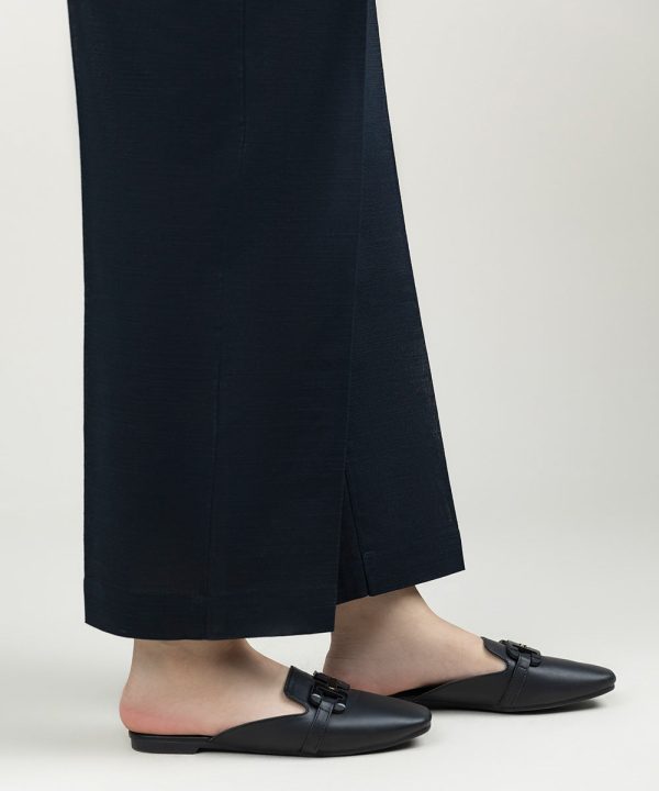 Solid Khaddar Straight Pants - 图片 3